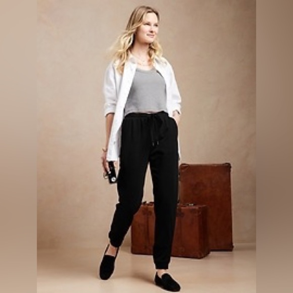 NWT Banana Republic Black French Terry Joggers Sweatpants Size Small